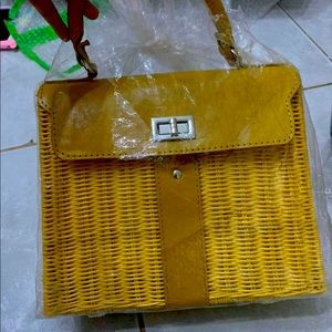 Rattan handbag made in Indonesia
